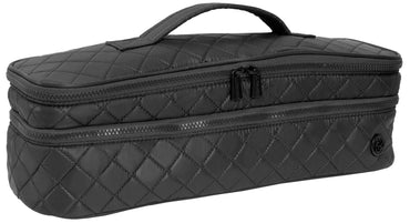 Joan & David Diamond Quilted Hair Tool Zippered Travel Case: BLACK