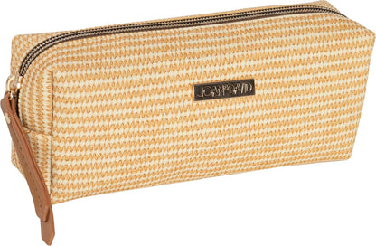 Joan & David Straw Texture 4 Piece Clear Cosmetic Bag Set: NATURAL