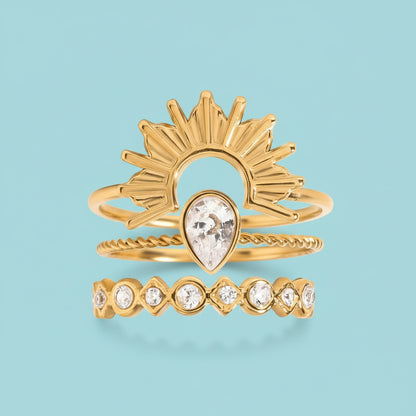 The MiNiT Shop | Sunburst Ring Stack