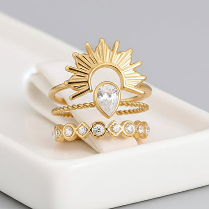 The MiNiT Shop | Sunburst Ring Stack