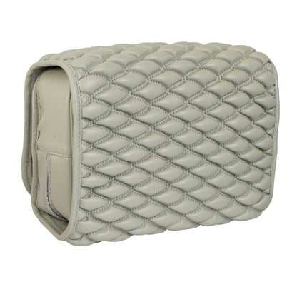 Joan & David | The Bubble Quilted Roll Hanging Toiletry Bag: BLACK