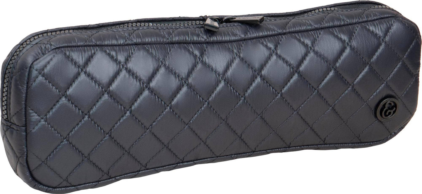 Joan & David Diamond Quilted Hair Tool Zippered Travel Case: BLACK