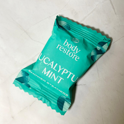 BODY RESTORE Shower Steamer Single Use Bath Bomb Self Care: Eucalyptus Mint