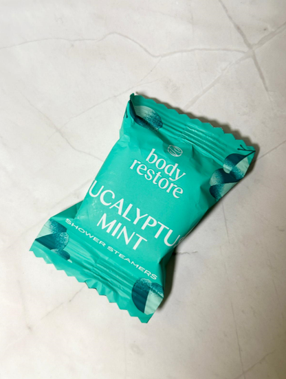 BODY RESTORE Shower Steamer Single Use Bath Bomb Self Care: Fresh Tea Tree