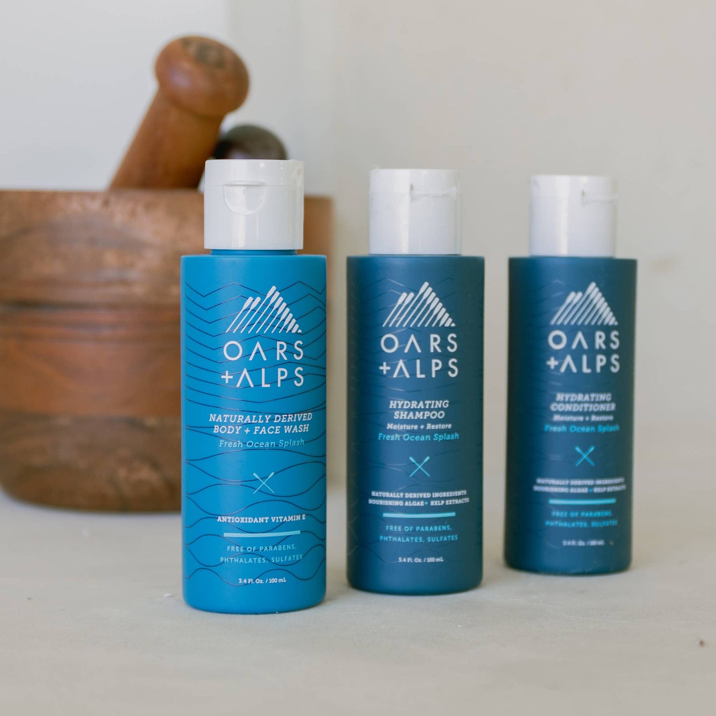 Oars + Alps - Travel Size Men's Body Wash Fresh Ocean, with Vitamin E, TSA