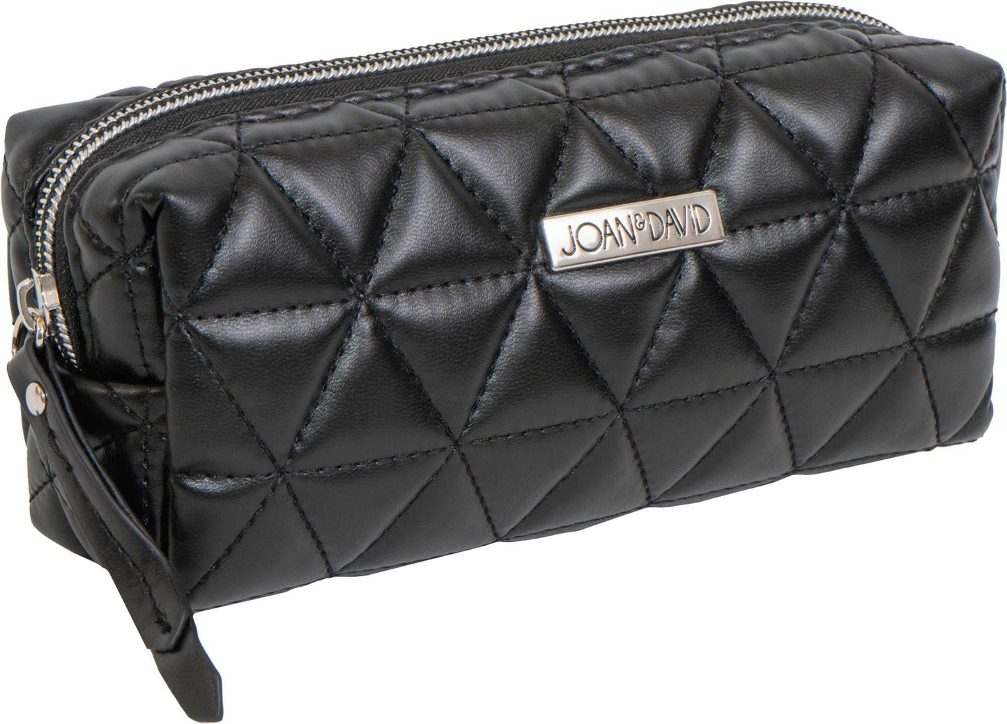 Joan & David The Triangle Quilted 4 Piece Cosmetic Bag Set: COGNAC
