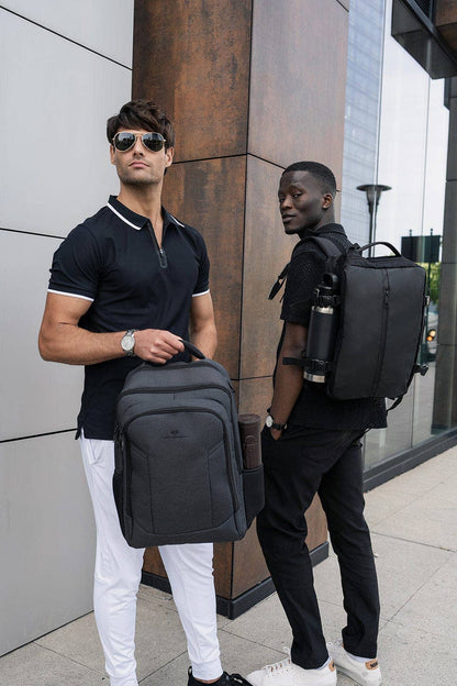 Jack Abrahams | The Mitchell | Men's 18-In Tarpaulin Expandable Travel Backpack with USB Port