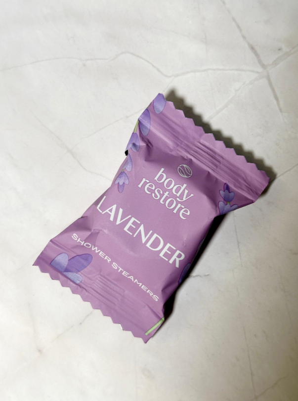 BODY RESTORE Shower Steamer Single Use Bath Bomb Self Care: Bergamot Spring