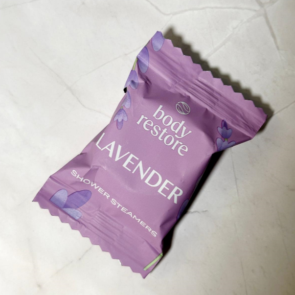 BODY RESTORE Shower Steamer Single Use Bath Bomb Self Care: Lavender