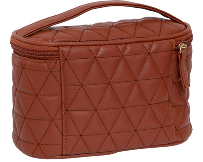 Joan & David The Triangle Quilted 4 Piece Cosmetic Bag Set: BLACK