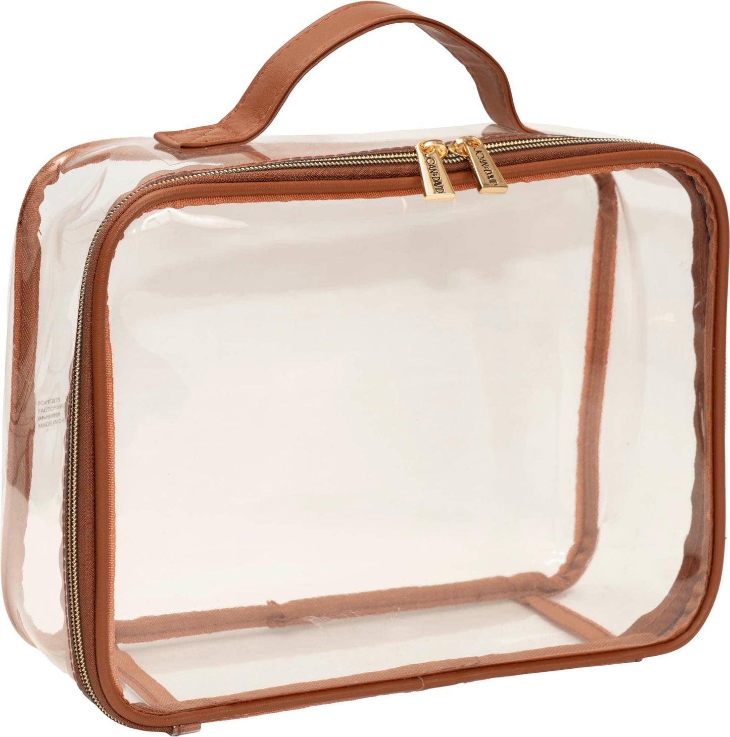 Joan & David The Triangle Quilted 4 Piece Cosmetic Bag Set: COGNAC