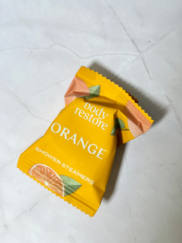 BODY RESTORE Shower Steamer Single Use Bath Bomb Self Care: Bergamot Spring