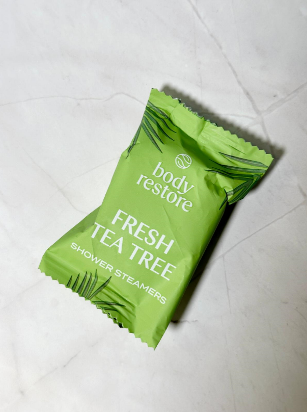 BODY RESTORE Shower Steamer Single Use Bath Bomb Self Care: Bergamot Spring