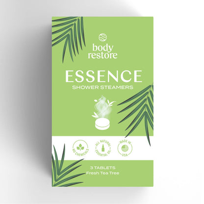 BODY RESTORE Shower Steamer Pack of 3 Set Kit : Essence - Fresh Tea Tree