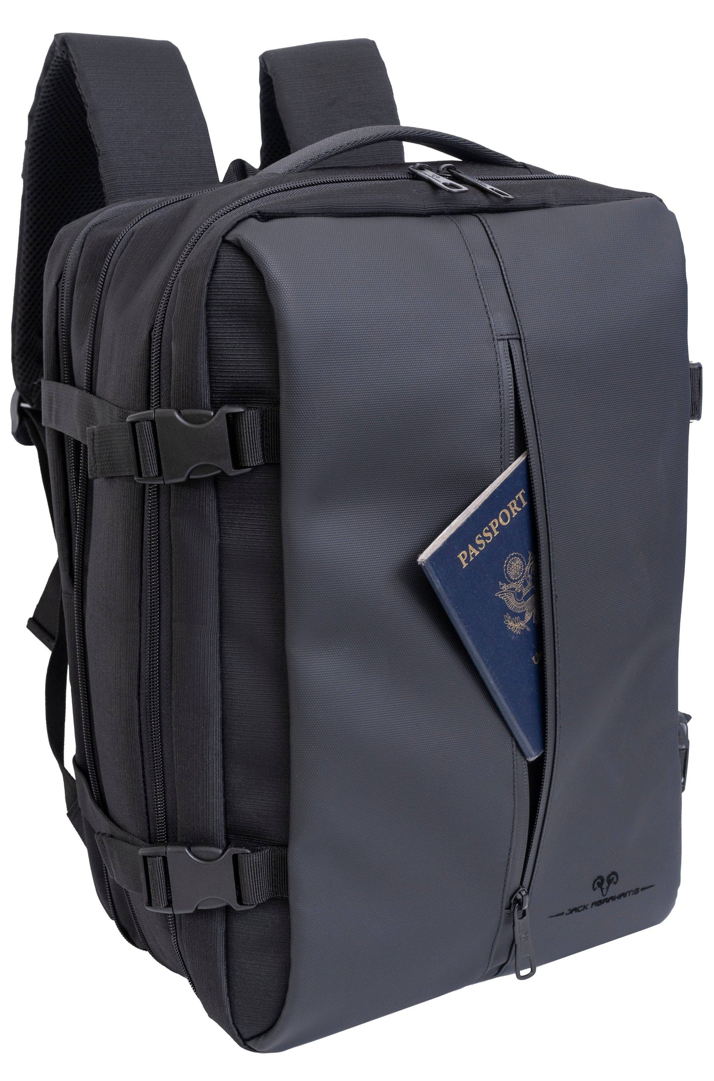 Jack Abrahams | The Mitchell | Men's 18-In Tarpaulin Expandable Travel Backpack with USB Port