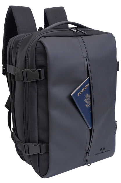 Jack Abrahams | The Mitchell | Men's 18-In Tarpaulin Expandable Travel Backpack with USB Port